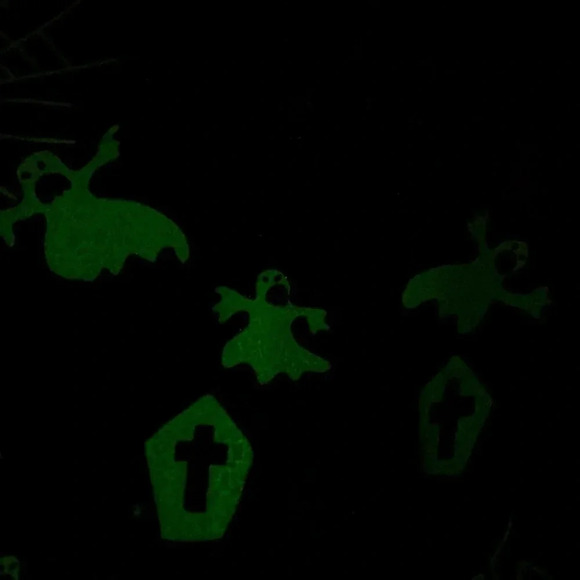 VTG 80s 90s Halloween Long Sleeve Top Tunic Oversized Glow in the Dark Unisex - Picture 7 of 12